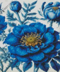Blue Flowers Art Diamond Painting