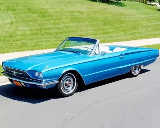 Blue Ford Thunderbird Diamond Painting