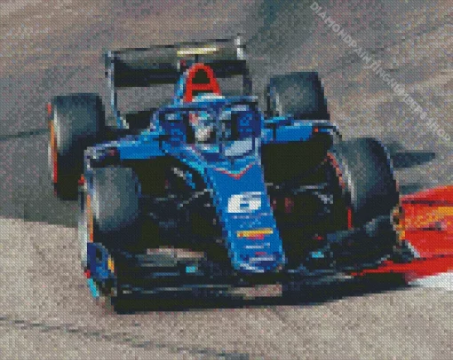 Blue Formula 1 Car Diamond Painting