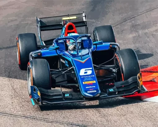 Blue Formula 1 Car Diamond Painting