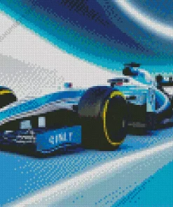 Blue Formula 1 Racing Car Diamond Painting