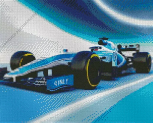 Blue Formula 1 Racing Car Diamond Painting