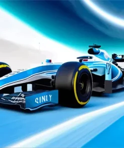 Blue Formula 1 Racing Car Diamond Painting