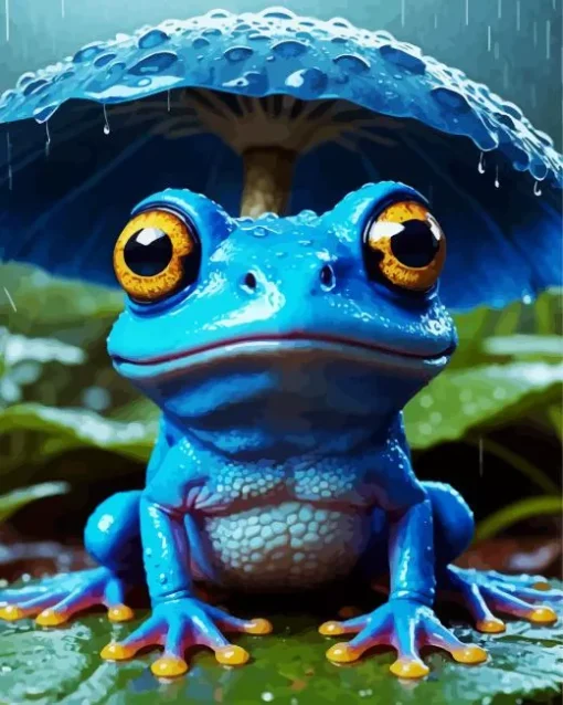 Blue Frog Diamond Painting