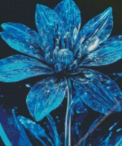 Blue Glass Flower Diamond Painting