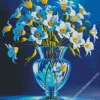 Blue Glass Flower Vase Diamond Painting