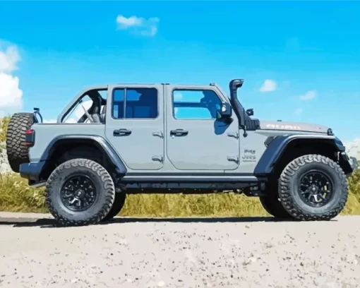 Blue Gray Jeep Diamond Painting