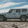 Blue Gray Jeep Car Diamond Painting