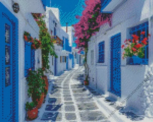 Blue Greece Diamond Painting