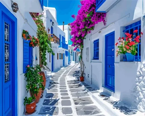 Blue Greece Diamond Painting