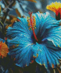Blue Hawaiian Flower Diamond Painting