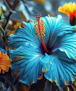 Blue Hawaiian Flower Diamond Painting