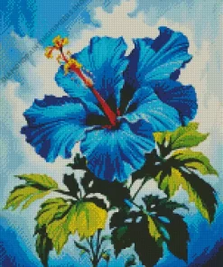 Blue Hawaiian Hibiscus Diamond Painting