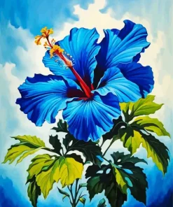 Blue Hawaiian Hibiscus Diamond Painting