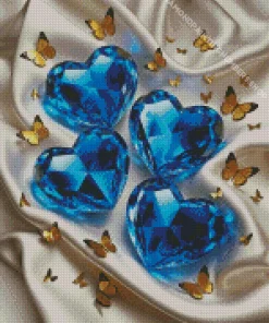 Blue Hearts Diamond Painting