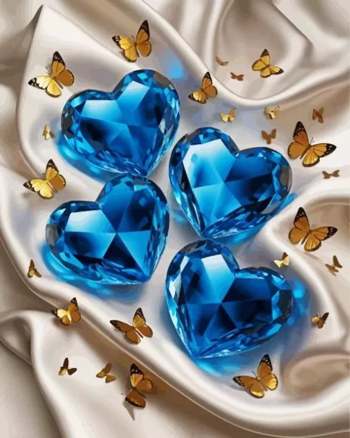 Blue Hearts Diamond Painting