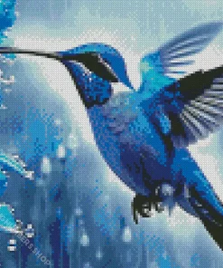Blue Hummingbird Diamond Painting