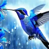 Blue Hummingbird Diamond Painting