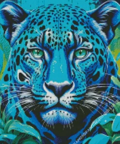Blue Jaguar Diamond Painting