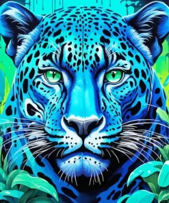 Blue Jaguar Diamond Painting