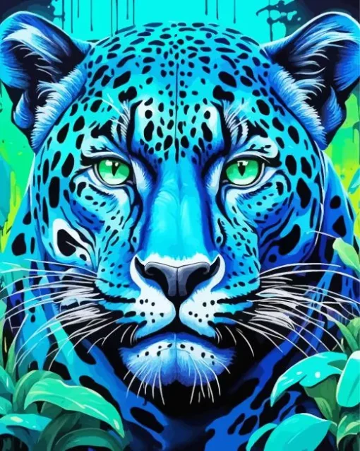 Blue Jaguar Diamond Painting