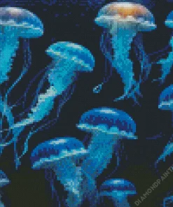 Blue Jellyfish Diamond Painting