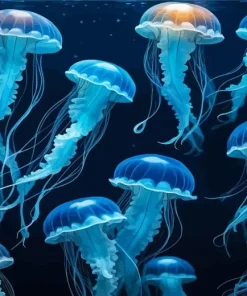 Blue Jellyfish Diamond Painting