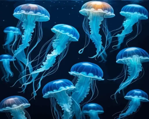 Blue Jellyfish Diamond Painting