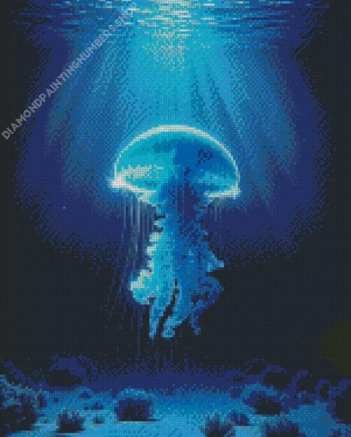 Blue Jellyfish Underwater Diamond Painting