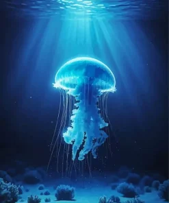 Blue Jellyfish Underwater Diamond Painting