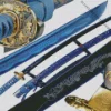 Blue Katana Diamond Painting