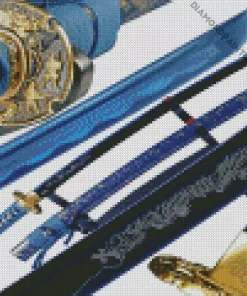 Blue Katana Diamond Painting