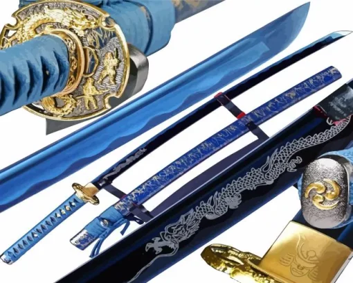 Blue Katana Diamond Painting