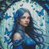 Blue Lady Butterfly Diamond Painting