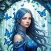 Blue Lady Butterfly Diamond Painting