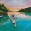 Blue Lagoon At Sunset Diamond Painting