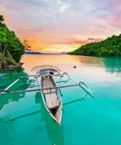 Blue Lagoon At Sunset Diamond Painting