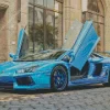 Blue Lamborghini Car Diamond Painting