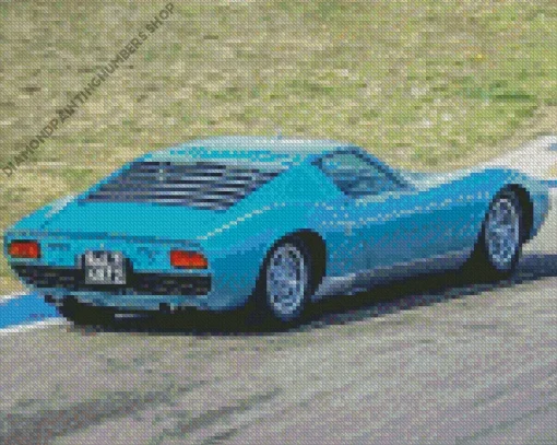 Blue Lamborghini Miura Diamond Painting