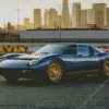 Blue Lamborghini Miura Car Diamond Painting