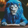 Blue Lion Diamond Painting
