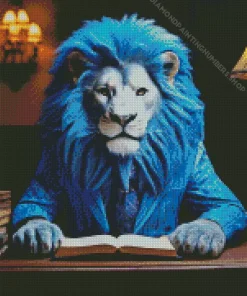 Blue Lion Diamond Painting