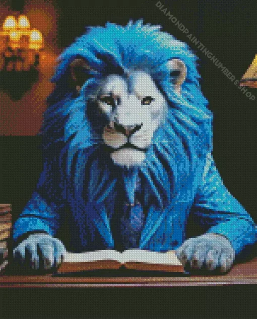 Blue Lion Diamond Painting