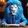 Blue Lion Diamond Painting