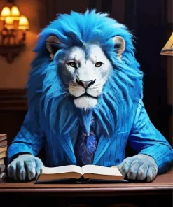 Blue Lion Diamond Painting