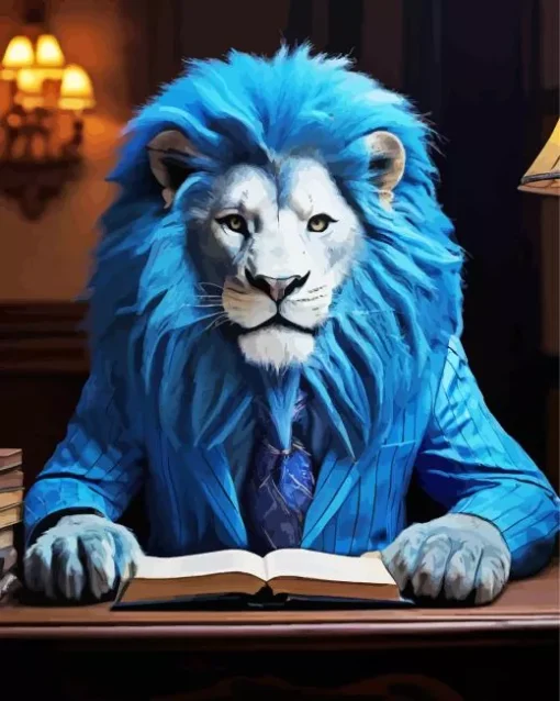 Blue Lion Diamond Painting