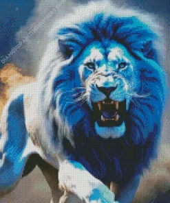 Blue Lion Animal Diamond Painting