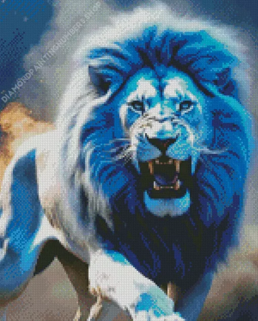 Blue Lion Animal Diamond Painting
