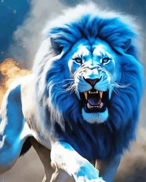 Blue Lion Animal Diamond Painting