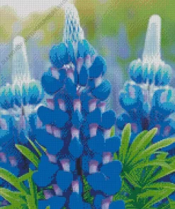 Blue Lupine Flowers Diamond Painting